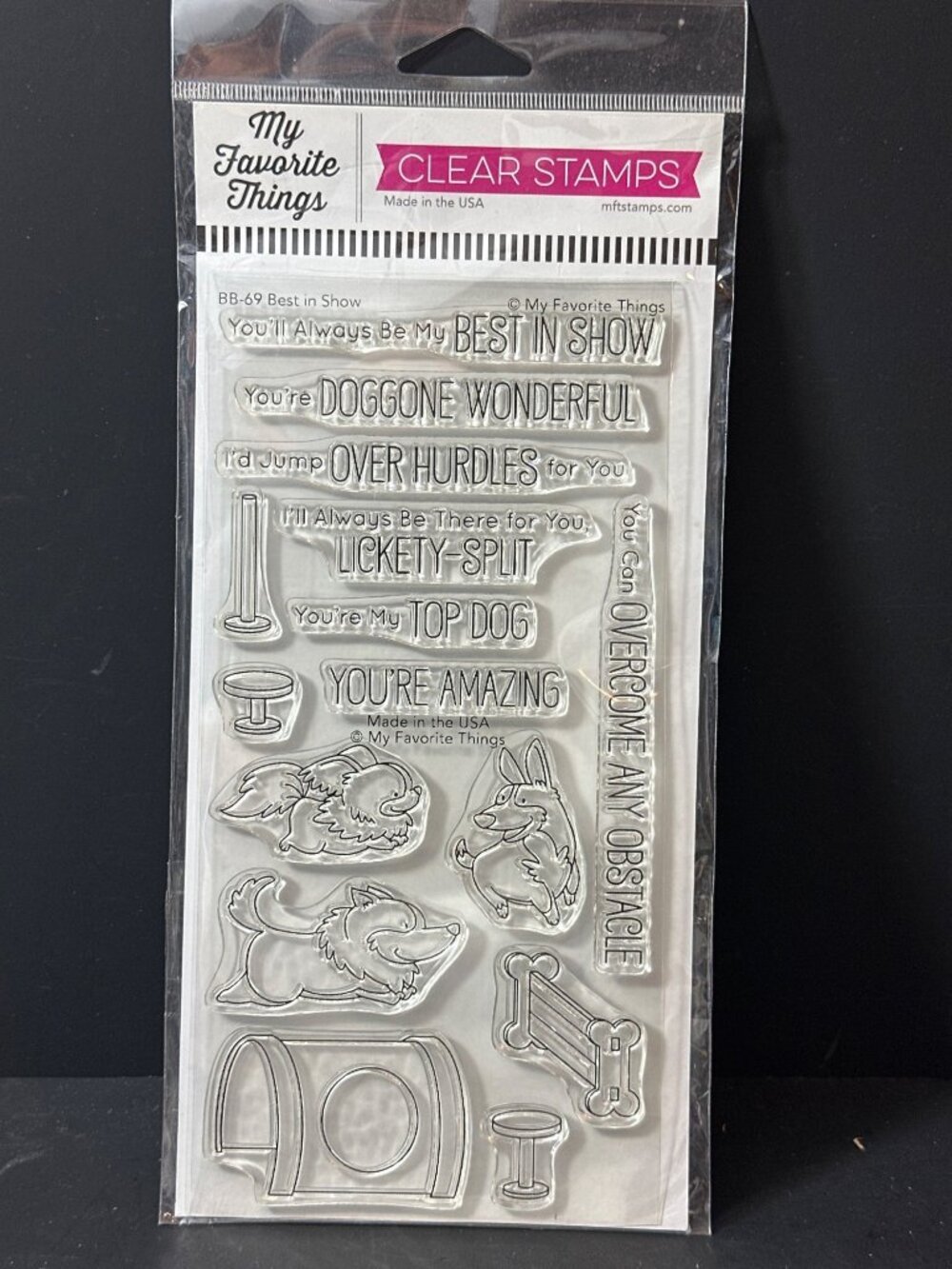My Favorite Things Best In Show BB-69 Clear Cling Stamp Set Dog Agility Dog Card